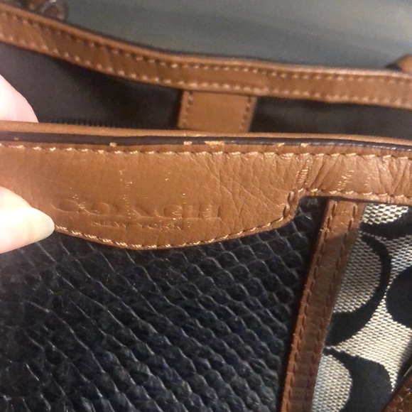 Gently used Coach signature Python Stripe Purse-w/drawstring & snap closure - Picture 12 of 13